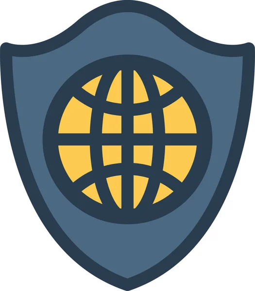 Icono Protección Del Navegador Antivirus Estilo Esquema Rellenado — Archivo Imágenes Vectoriales