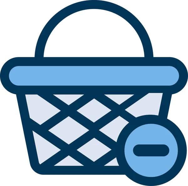 Basket Remove Shopping Icon Filled Outline Style — Stock Vector