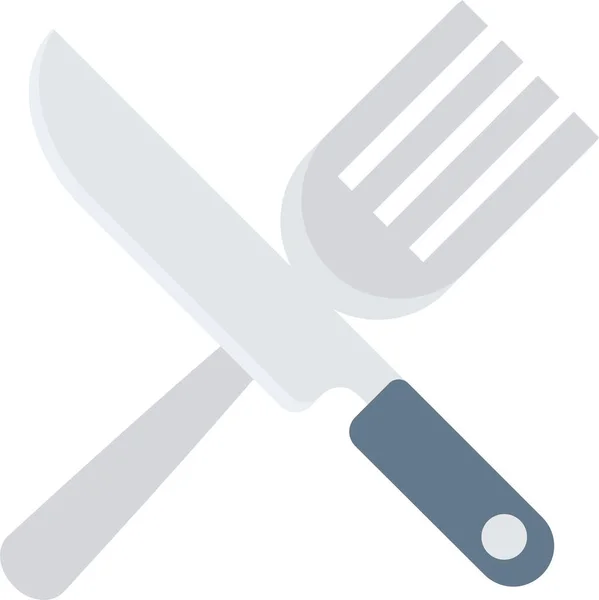 Çatal Otel Bıçak Simgesi Düz Stil — Stok Vektör