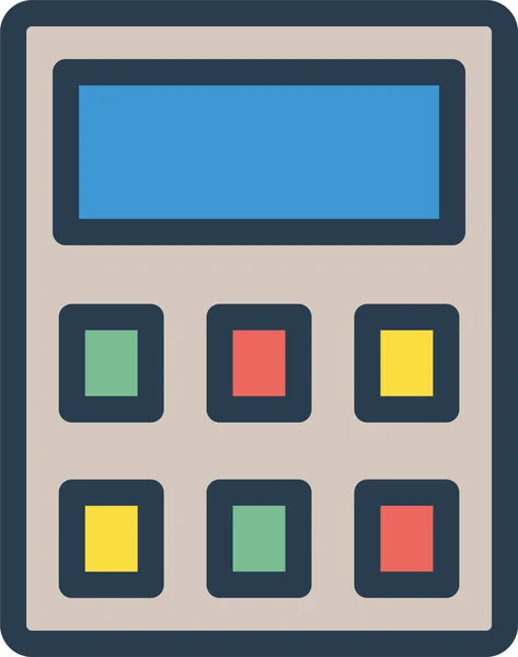 Accounting Calculation Calculator Icon Filled Outline Style — Stock Vector