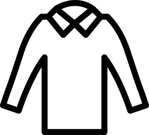 Doek Mode Shirt Pictogram Omtrek Stijl — Stockvector