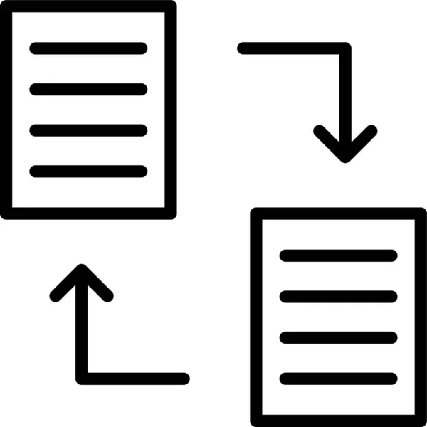 Uitwisseling Van Gegevens Pictogram Grote Lijnen — Stockvector