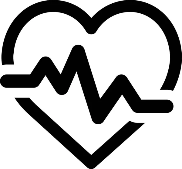 Cardiograma Icono Pulso Cuidado Del Corazón Estilo Sólido — Vector de stock