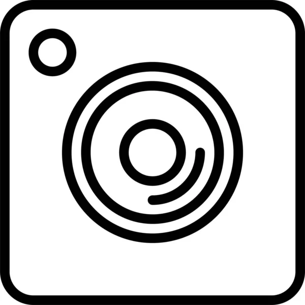 Camera Apparaat Foto Pictogram Omtrek Stijl — Stockvector