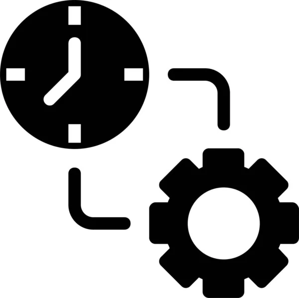 Reloj Icono Fecha Comunicación Estilo Sólido — Vector de stock