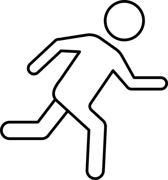 Icône Course Marathon Athlète Dans Style Contour — Image vectorielle