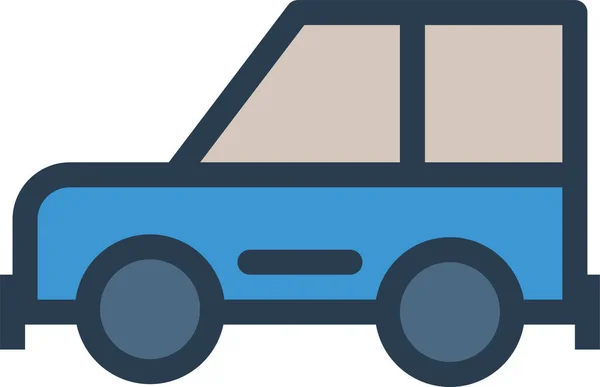 Auto Jeep Icono Público Estilo Contorno Lleno — Vector de stock