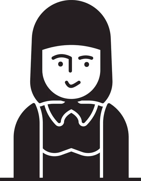 Female Girl Lady Icon Solid Style — Stock Vector