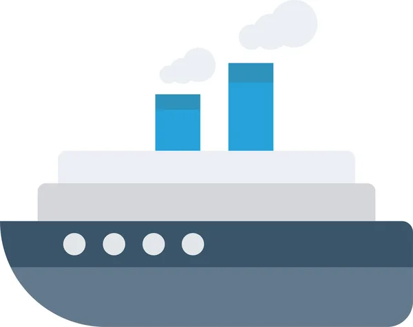 Hajó Sétahajózás Ikon Lapos Stílusban — Stock Vector