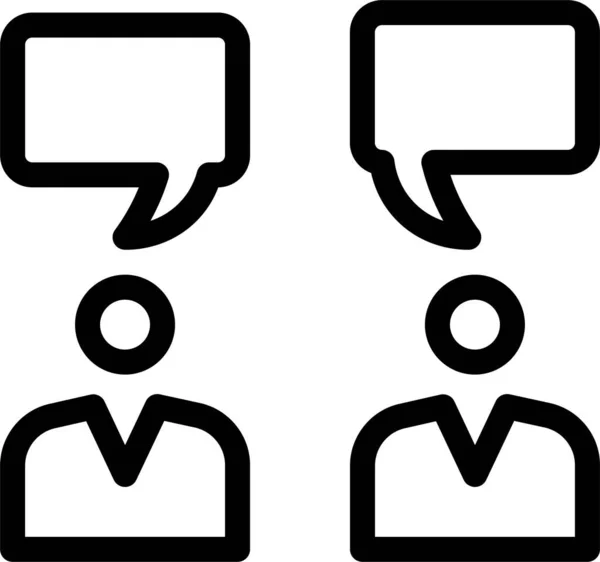 Conferentie Conversatie Pictogram Grote Lijnen Stijl — Stockvector