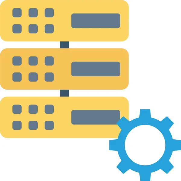 Konfigurationsdatenbank Server Symbol Flachen Stil — Stockvektor