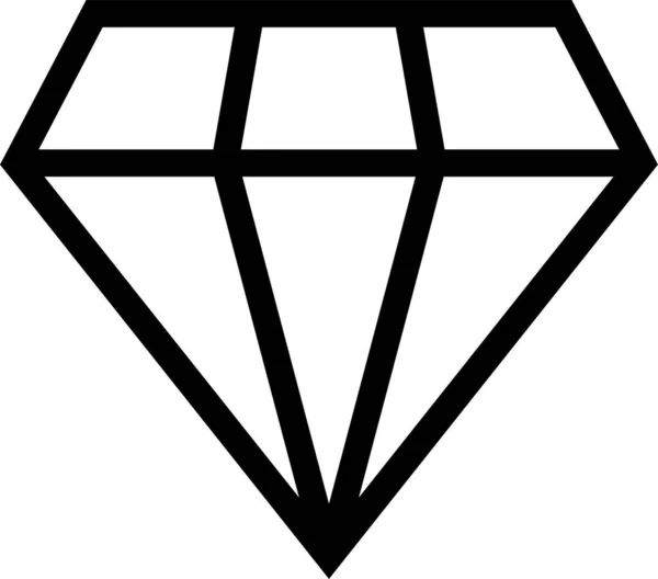 Kristall Juvel Smycken Ikon Kontur Stil — Stock vektor