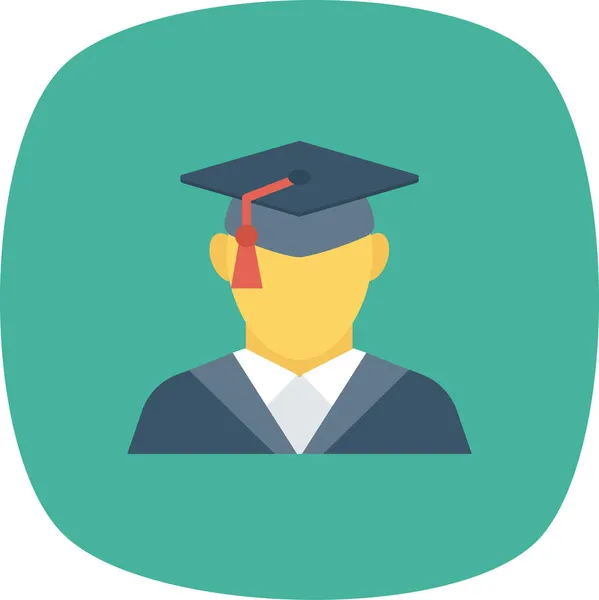 Education Graduate Graduation Icon Flat Style — Stock Vector