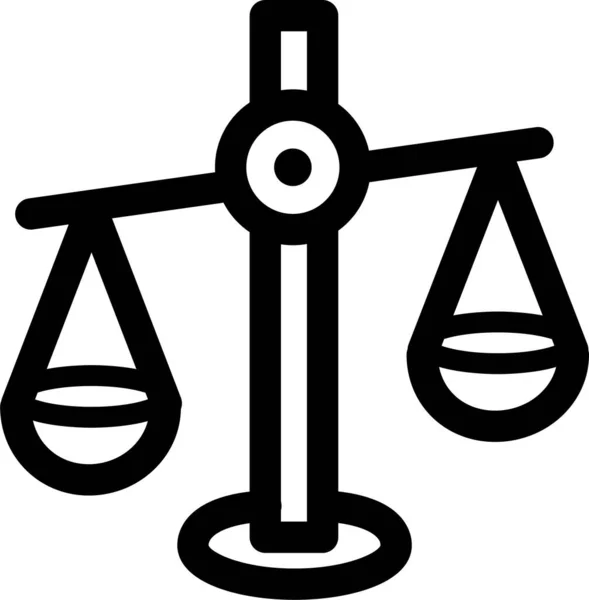 Equilibrio Icono Ley Justicia Estilo Esquema — Vector de stock