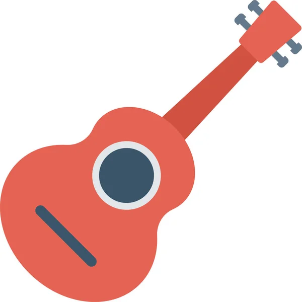 Икона Гитарной Мелодии Плоском Стиле — стоковый вектор
