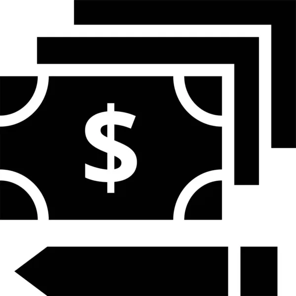 Значок Готівкової Валюти Долара Суцільному Стилі — стоковий вектор
