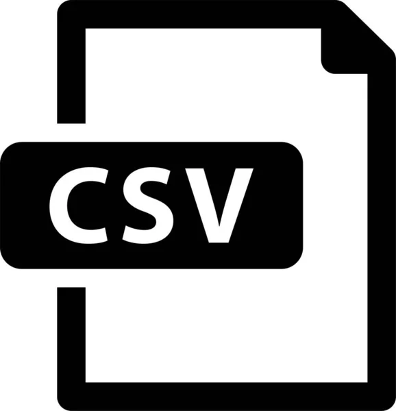 Csv File Format Icon Solid Style — Stock vektor