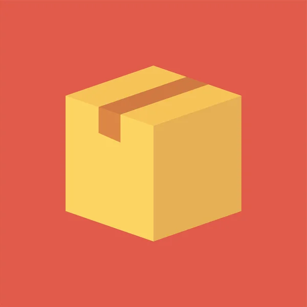 Box Lieferung Paket Symbol Flachem Stil — Stockvektor