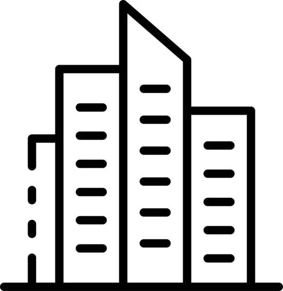 Gebäudeturm Echte Ikone Umriss Stil — Stockvektor