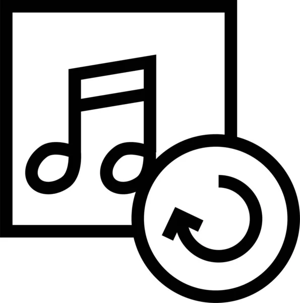 Audio Musik Player Symbol Umriss Stil — Stockvektor