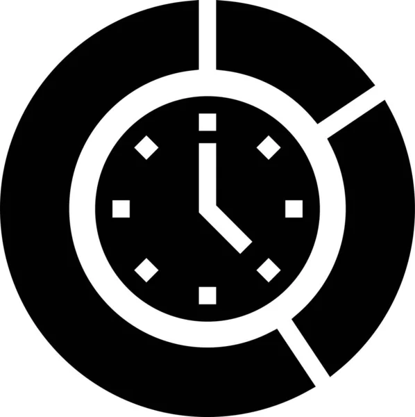 Icono Reloj Calendario Analístico Estilo Sólido — Archivo Imágenes Vectoriales