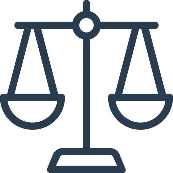 Ley Justicia Icono Legal Estilo Esquema — Vector de stock