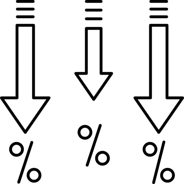Rabatt Ner Erbjudande Ikon Kontur Stil — Stock vektor