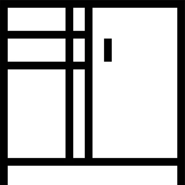 装饰抽屉家具图标轮廓风格 — 图库矢量图片