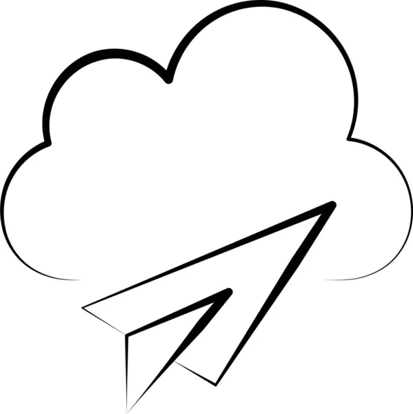 Значок Контакту Хмарного Язку Стилі Намальованому — стоковий вектор