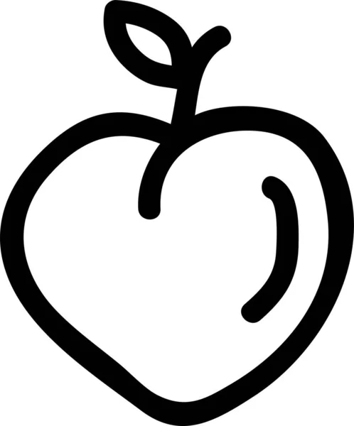 Aprikosenkost Frisches Symbol Handgezeichnetem Stil — Stockvektor