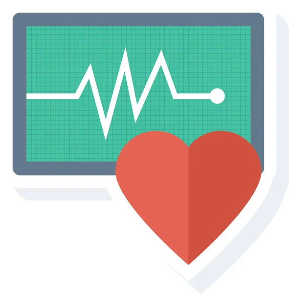 Icono Latidos Cardíacos Atención Médica Estilo Plano — Archivo Imágenes Vectoriales