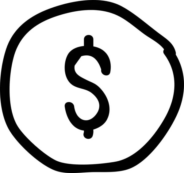 Para Birimi Dolar Simgesi Çizimi Biçiminde — Stok Vektör