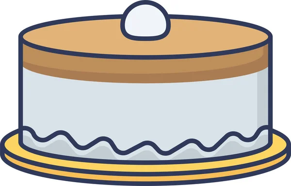 Icône Dessert Boulangerie Anniversaire Dans Style Contour Rempli — Image vectorielle