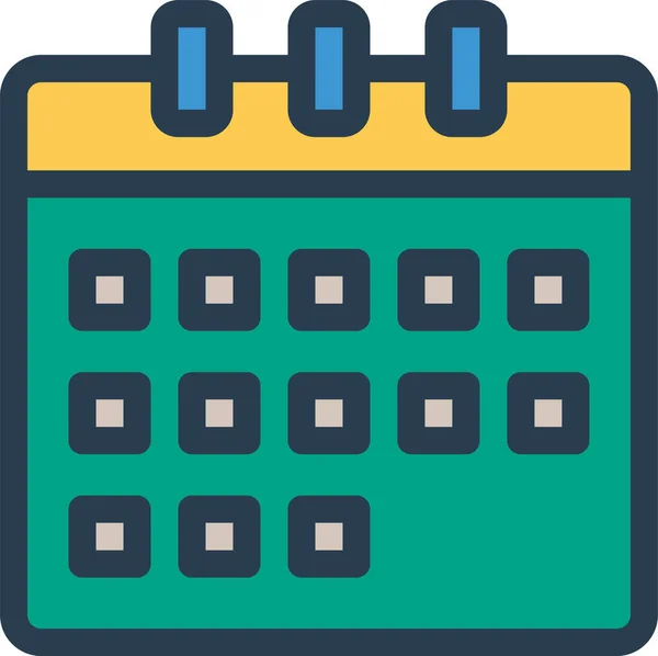 Appuntamento Calendario Data Icona Stile Contorno Riempito — Vettoriale Stock