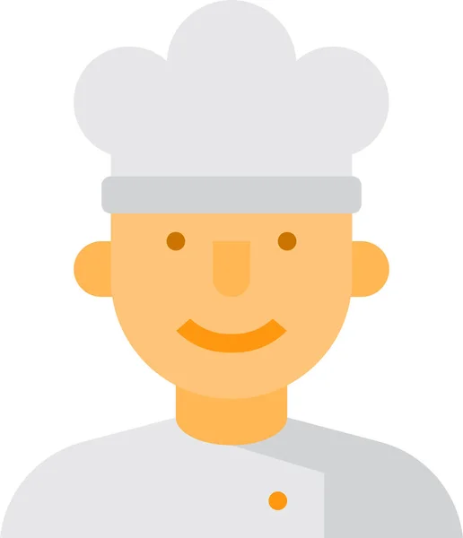 Chef Hotel Vacaciones Icono Estilo Plano — Vector de stock