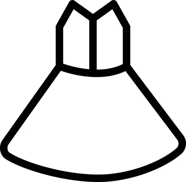 Vestido Fiesta Vestido Icono Estilo Del Esquema — Vector de stock