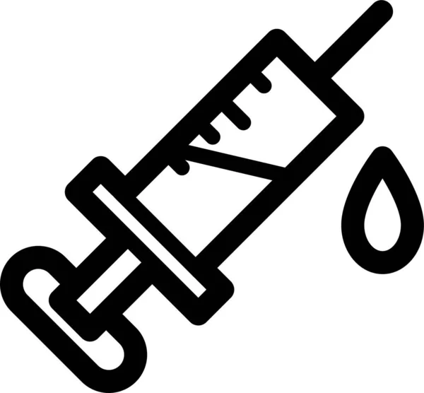 Drogue Injection Icône Médicale Dans Style Contour — Image vectorielle