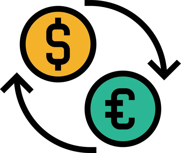Banking Cash Currency Icon Filled Outline Style — Stock Vector