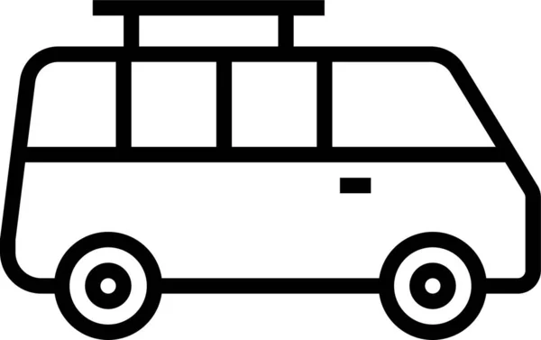 Van Ταξιδιωτικό Όχημα Εικονίδιο Στυλ Περίγραμμα — Διανυσματικό Αρχείο