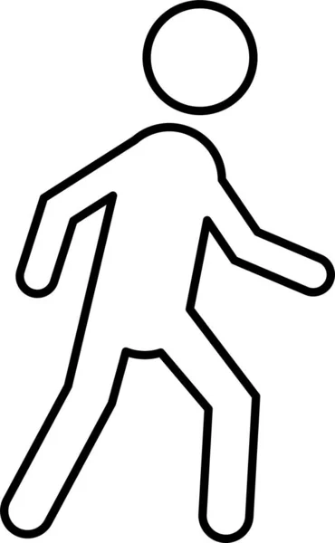 Atleet Spel Marathon Pictogram Grote Lijnen Stijl — Stockvector