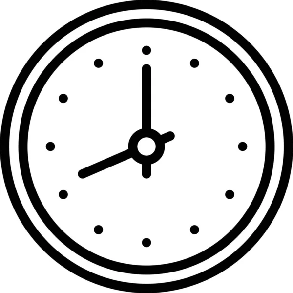 轮廓形式的闹钟时间图标 — 图库矢量图片