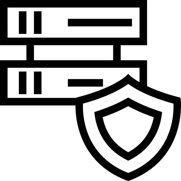 Ikona Zabezpečení Internetové Sítě Stylu Osnovy — Stockový vektor
