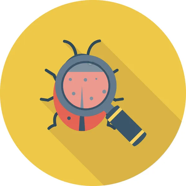 Bug Trouver Icône Recherche Dans Style Ombre Longue — Image vectorielle