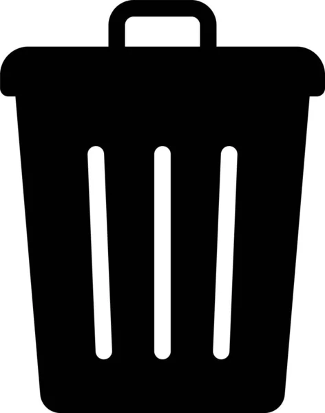 Bin Excluir Ícone Lixo Estilo Sólido — Vetor de Stock
