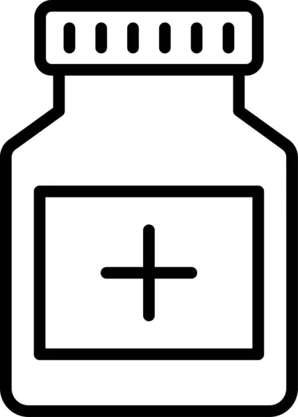 Supplément Pilules Médicaments Icône Dans Style Contour — Image vectorielle