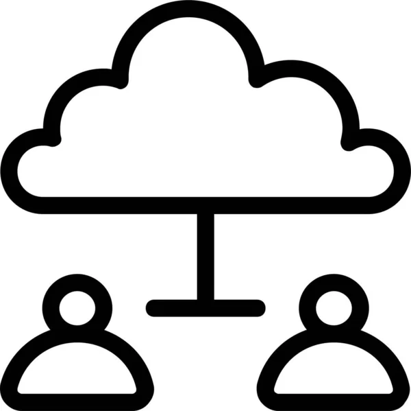 Εικονίδιο Επικοινωνίας Cloud Λογαριασμού Στυλ Περιγράμματος — Διανυσματικό Αρχείο