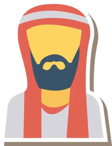 Араб Аватар Человек Икона Плоском Стиле — стоковый вектор