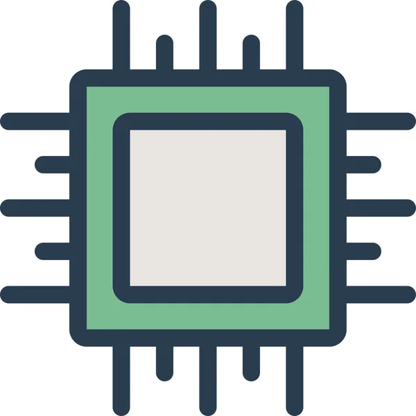 Ícone Microchip Cpu Computador Estilo Esboço Preenchido —  Vetores de Stock
