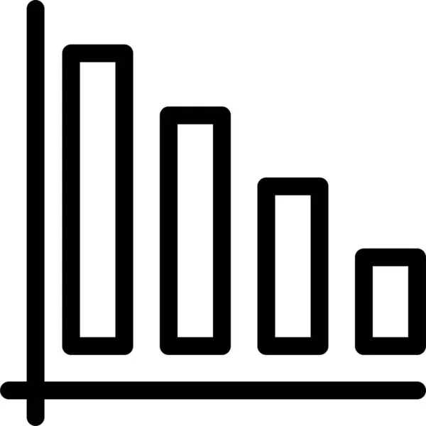 Ikona Financování Diagramu Grafu Stylu Osnovy — Stockový vektor