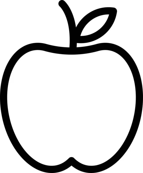 Icône Pomme Fruit Alimentaire Dans Style Contour — Image vectorielle